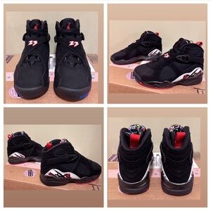 NWT Jordan 8 Retro Playoffs Black/True Red/White US Boys 4/Women’s Size 5.5